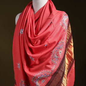 Pink - kutch neran hand embroidery mirror work woollen