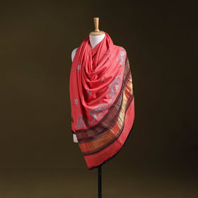 Pink - kutch neran hand embroidery mirror work woollen