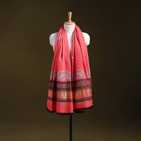 Pink - kutch neran hand embroidery mirror work woollen