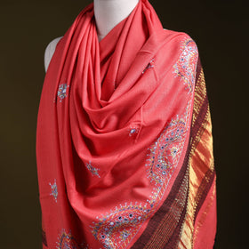 Pink - kutch neran hand embroidery mirror work woollen