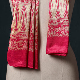 Kutch printed mashru silk stole 17 - handcrafted