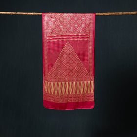 Kutch printed mashru silk stole 17 - handcrafted