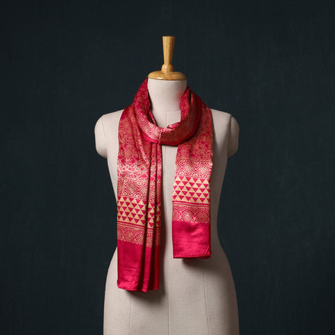 Kutch printed mashru silk stole 20 - handcrafted