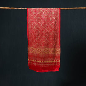 Kutch printed mashru silk stole 26 - handcrafted