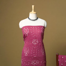 Kutch tie-dye bandhani satin cotton 3pc unstitched dress