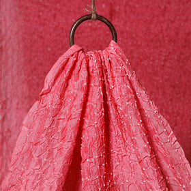 Pink - kutch tie-dye chanderi silk bandhani fabric 07