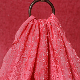 Pink - kutch tie-dye chanderi silk bandhani fabric 07