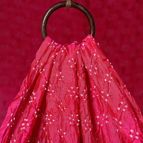 Pink - kutch tie-dye chanderi silk bandhani fabric 17