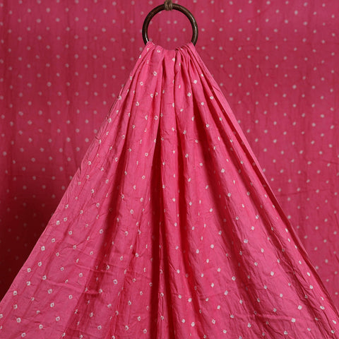 Pink - kutch tie-dye cotton bandhani fabric 03 - handcrafted