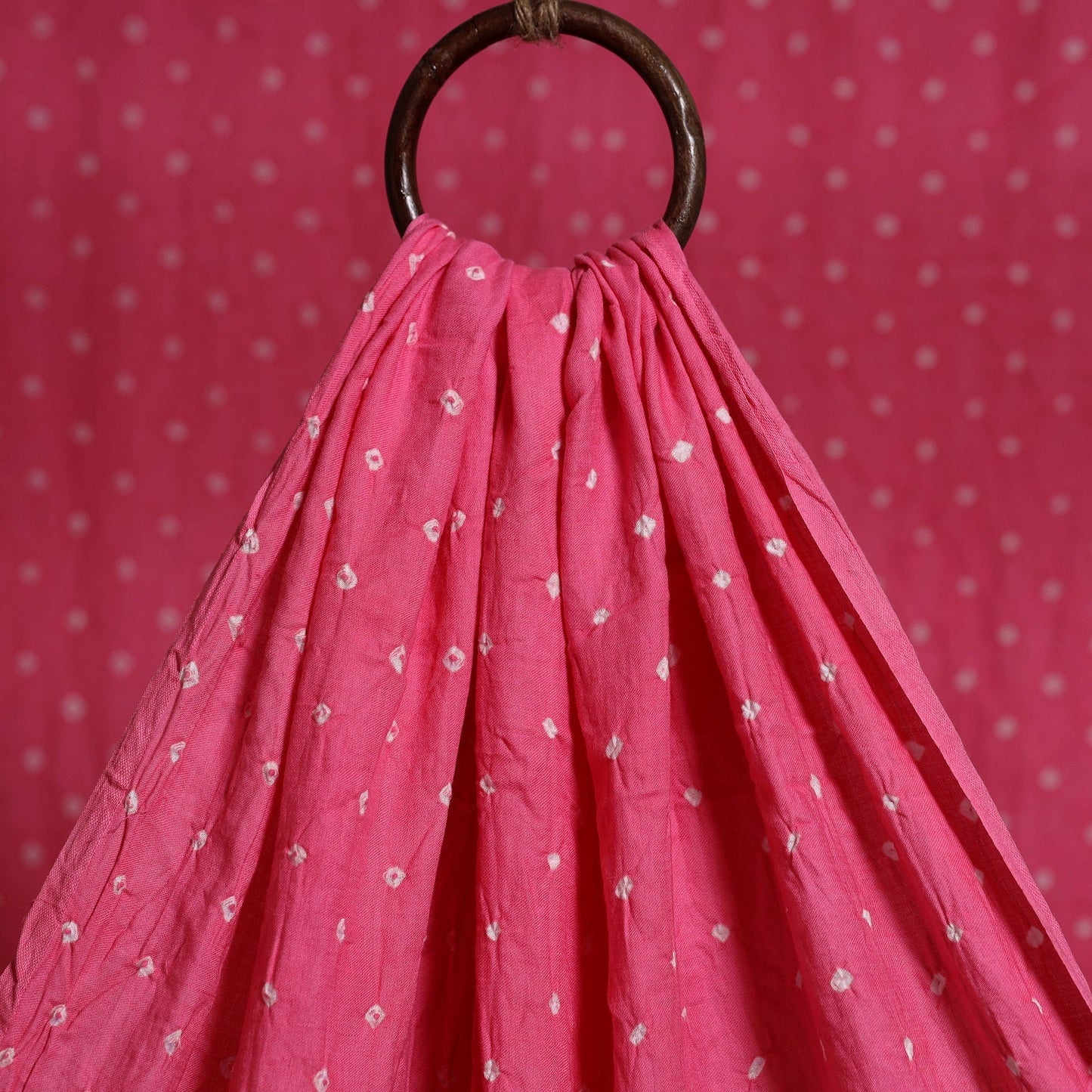 Pink - kutch tie-dye cotton bandhani fabric 03 - handcrafted