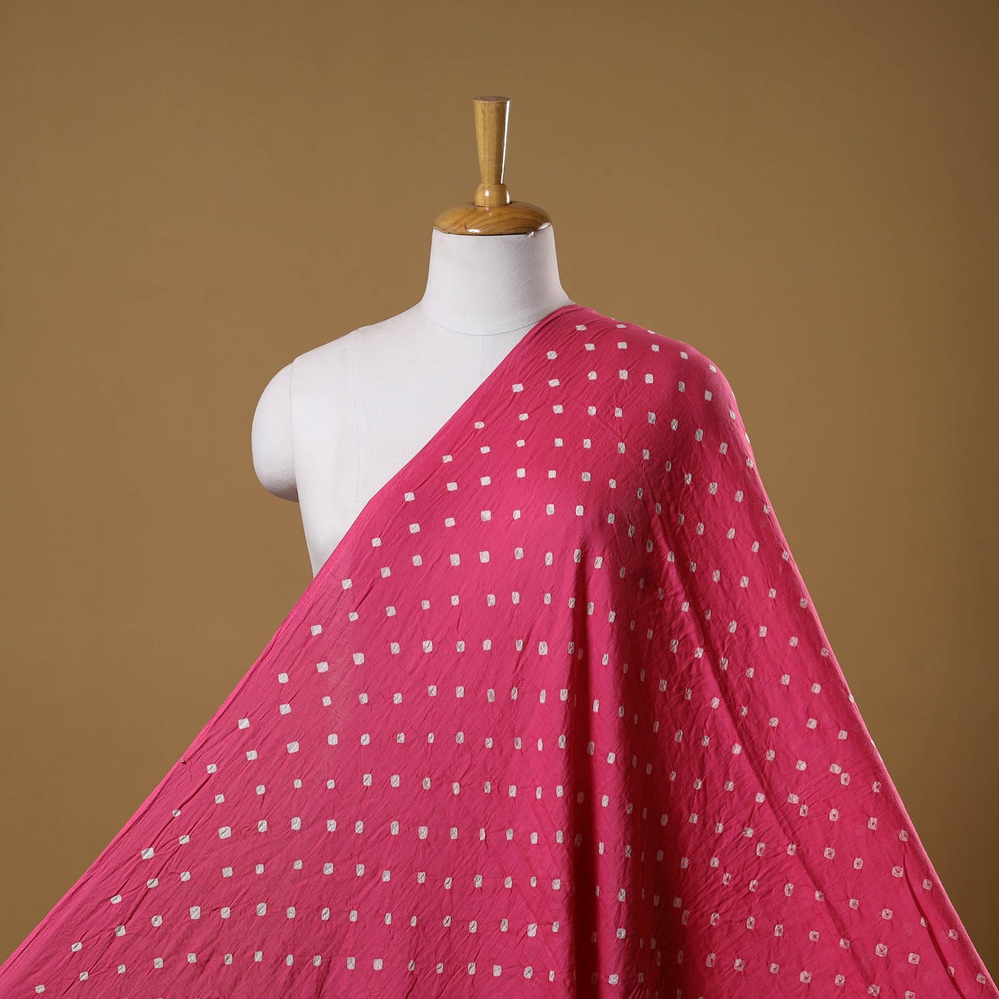 Pink - kutch tie-dye cotton bandhani fabric 05 - handcrafted