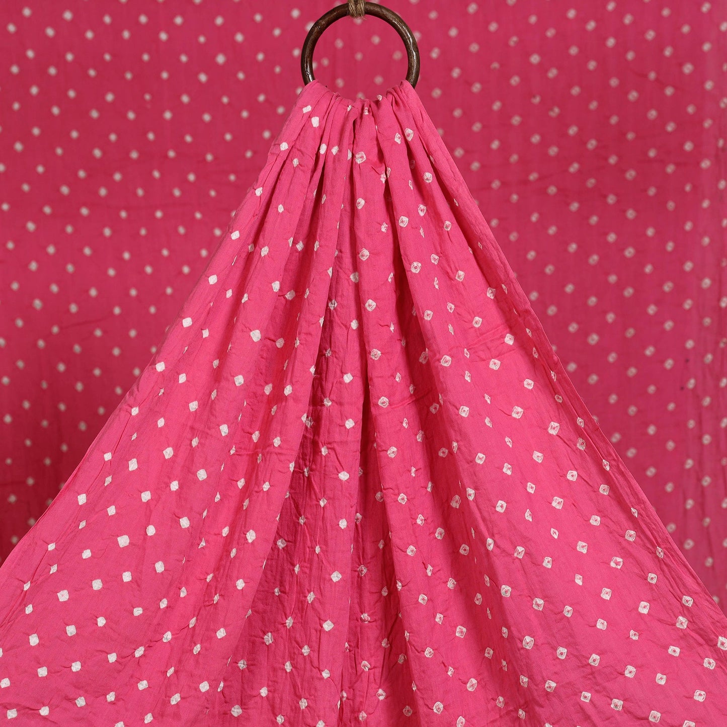 Pink - kutch tie-dye cotton bandhani fabric 05 - handcrafted