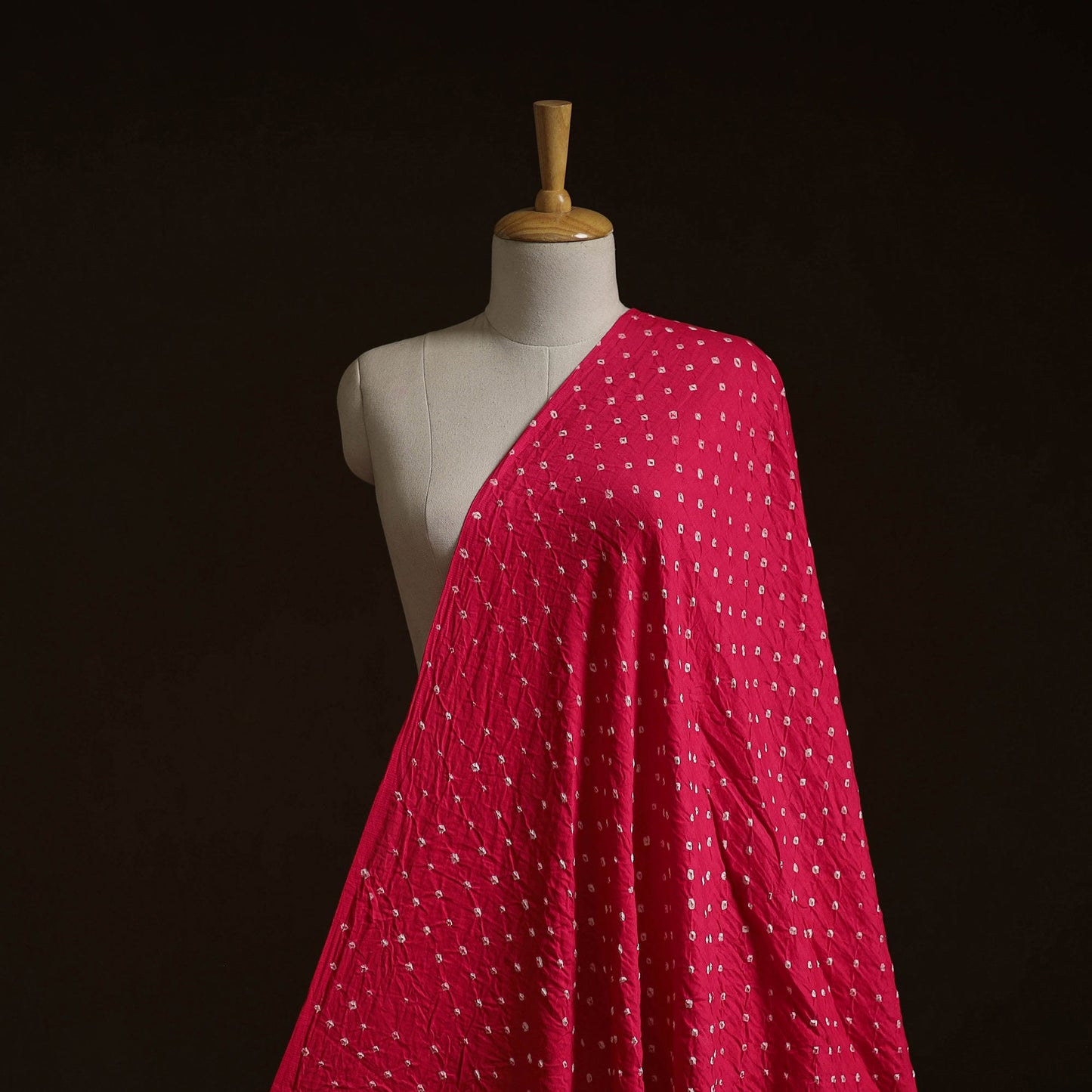 Pink - Kutch Tie-Dye Cotton Bandhani Fabric 08