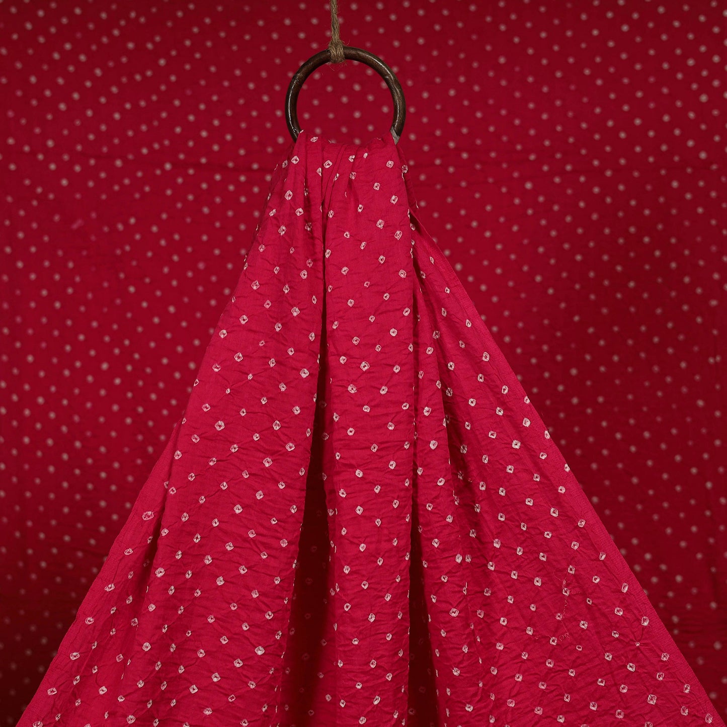 Pink - Kutch Tie-Dye Cotton Bandhani Fabric 08
