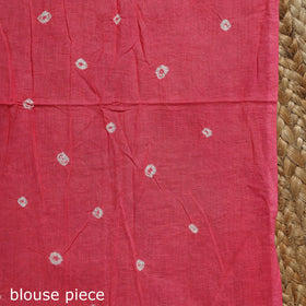 Pink - kutch tie-dye cotton bandhani saree 51 - handcrafted