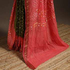 Kutch tie-dye cotton bandhani saree with blouse piece 30