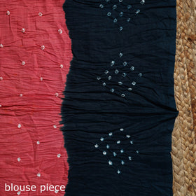 Kutch tie-dye cotton bandhani saree with blouse piece 35