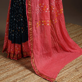 Kutch tie-dye cotton bandhani saree with blouse piece 35