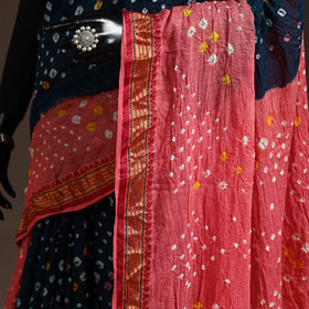 Kutch tie-dye cotton bandhani saree with blouse piece 35