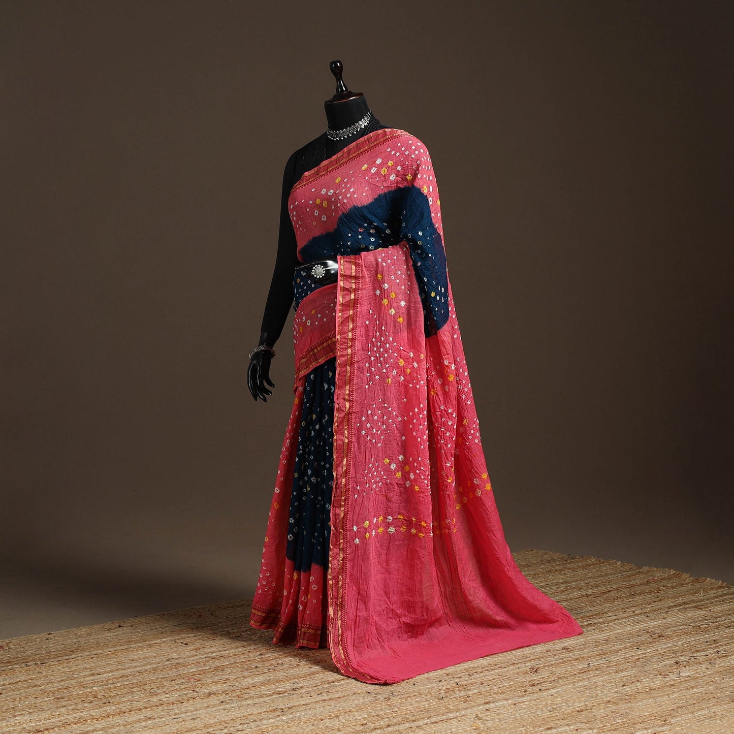 Kutch tie-dye cotton bandhani saree with blouse piece 40