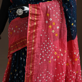 Kutch tie-dye cotton bandhani saree with blouse piece 40