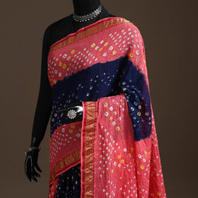 Kutch tie-dye cotton bandhani saree with blouse piece 47