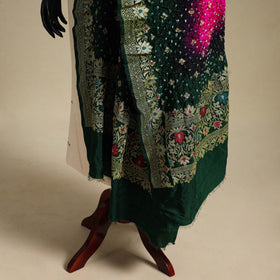 Pink - kutch tie-dye dupion silk zari work banarasi