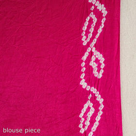 Pink - kutch tie-dye gajji silk bandhani saree with blouse