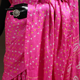 Pink - kutch tie-dye gajji silk bandhani saree with blouse