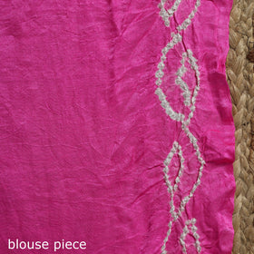 Pink - kutch tie-dye gajji silk bandhani saree with blouse