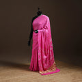 Pink - kutch tie-dye gajji silk bandhani saree with blouse