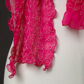 Kutch Tie & Dye Pink Georgette Bandhani Stole 