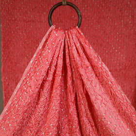 Pink - kutch tie-dye modal silk bandhani fabric 05