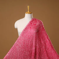 Pink - kutch tie-dye modal silk bandhani fabric 09