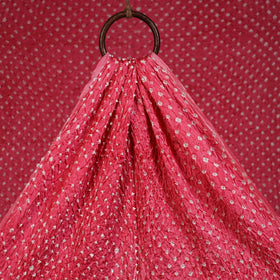 Pink - kutch tie-dye modal silk bandhani fabric 09