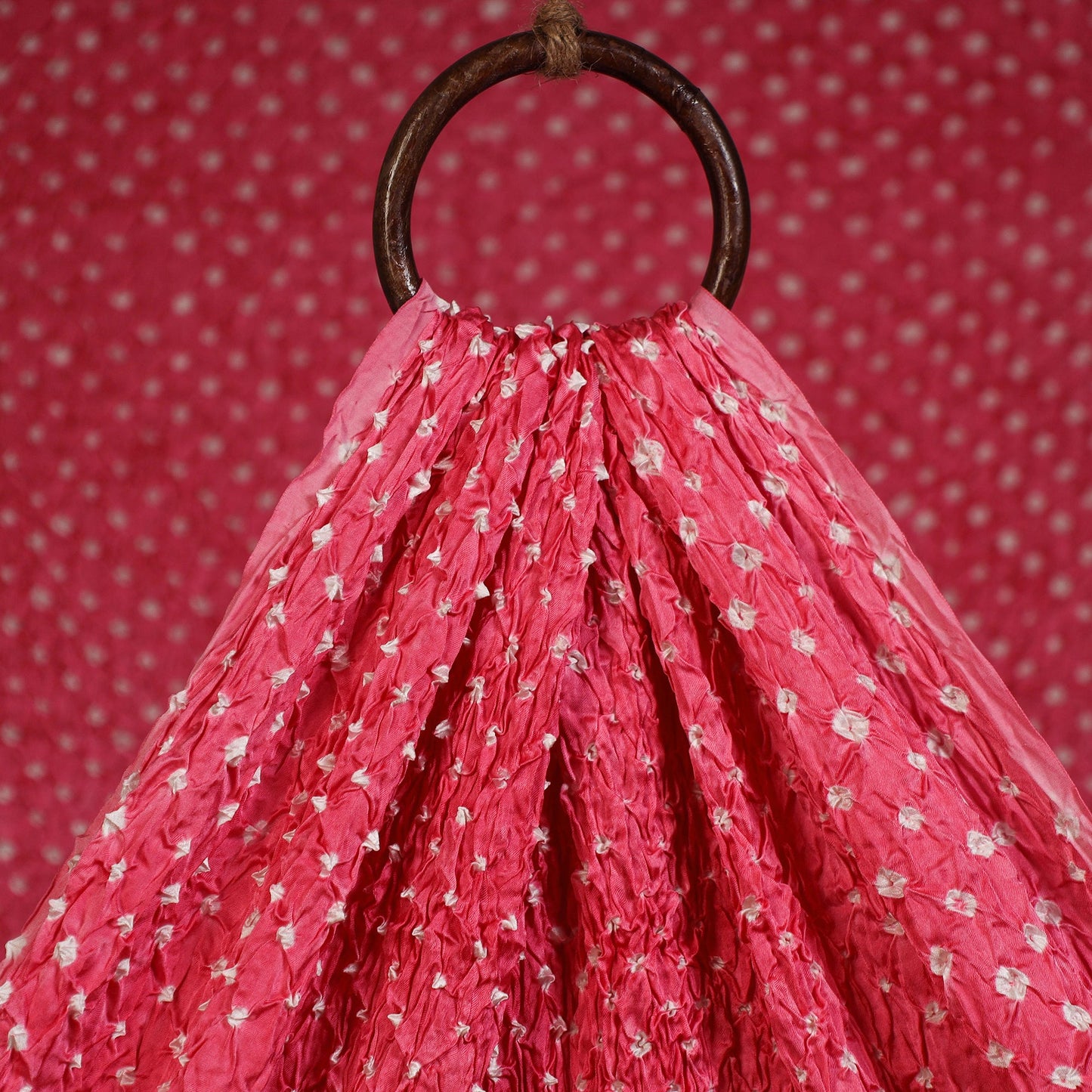 Pink - kutch tie-dye modal silk bandhani fabric 09