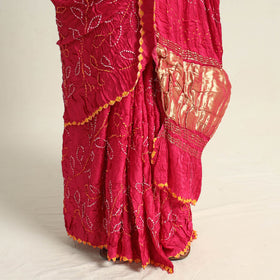 Pink Kutch Tie-Dye Bandhani Saree 