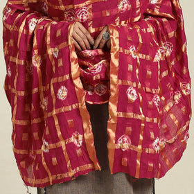 Buy Pink Kutch Tie-Dye Mul Cotton Bandhani Dupatta