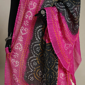 Pink Kutch Tie-Dye Mul Cotton Bandhani Dupatta