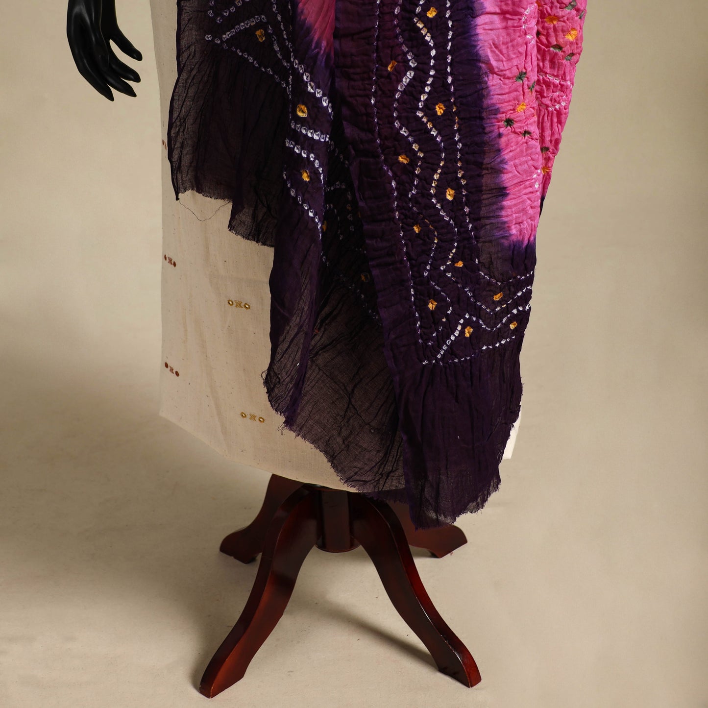 Pink - kutch tie-dye mul cotton bandhani dupatta 90