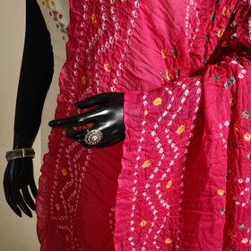 Pink - kutch tie-dye mul cotton bandhani dupatta 99