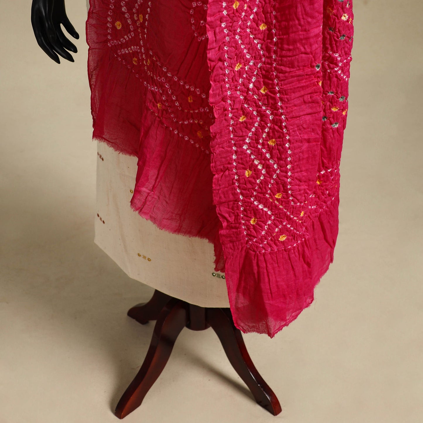 Pink - kutch tie-dye mul cotton bandhani dupatta 99