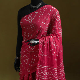 Kutch tie-dye pure cotton bandhani saree 09 - handcrafted
