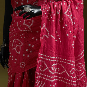 Kutch tie-dye pure cotton bandhani saree 09 - handcrafted