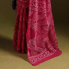 Kutch tie-dye pure cotton bandhani saree 09 - handcrafted