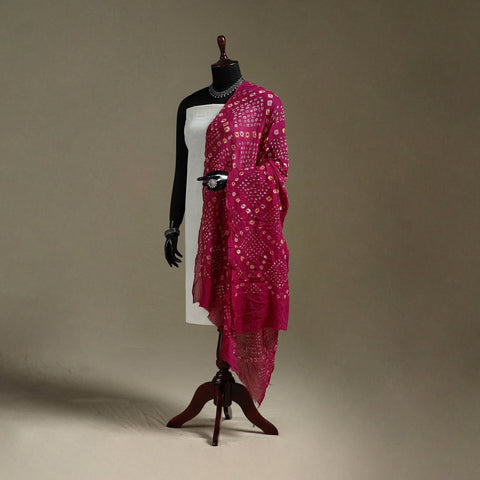 Kutch tie-dye mul cotton bandhani dupatta 14 - handcrafted