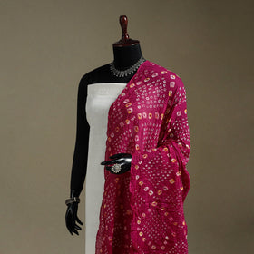 Kutch tie-dye mul cotton bandhani dupatta 14 - handcrafted
