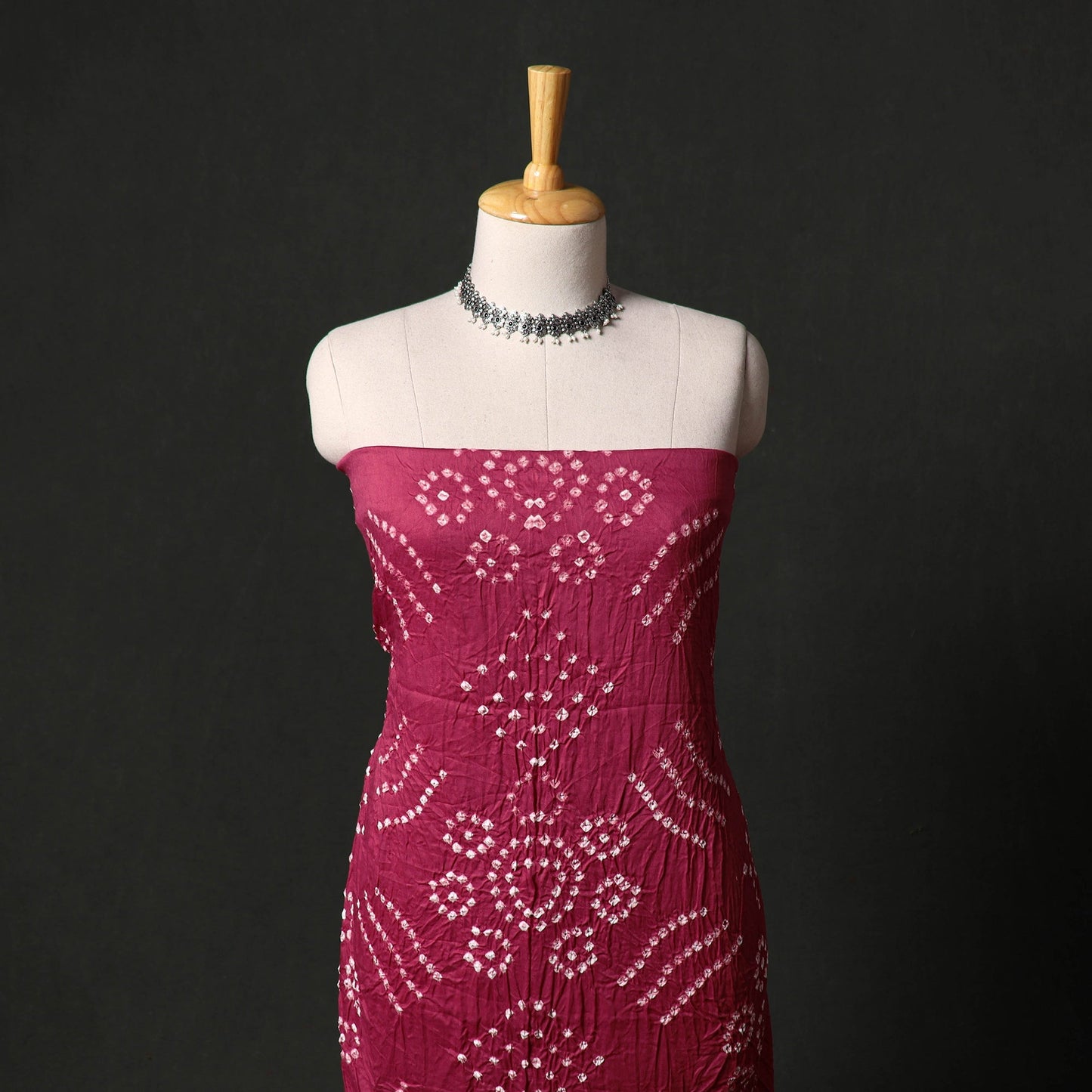 Kutch tie-dye satin cotton bandhani 3pc unstitched dress