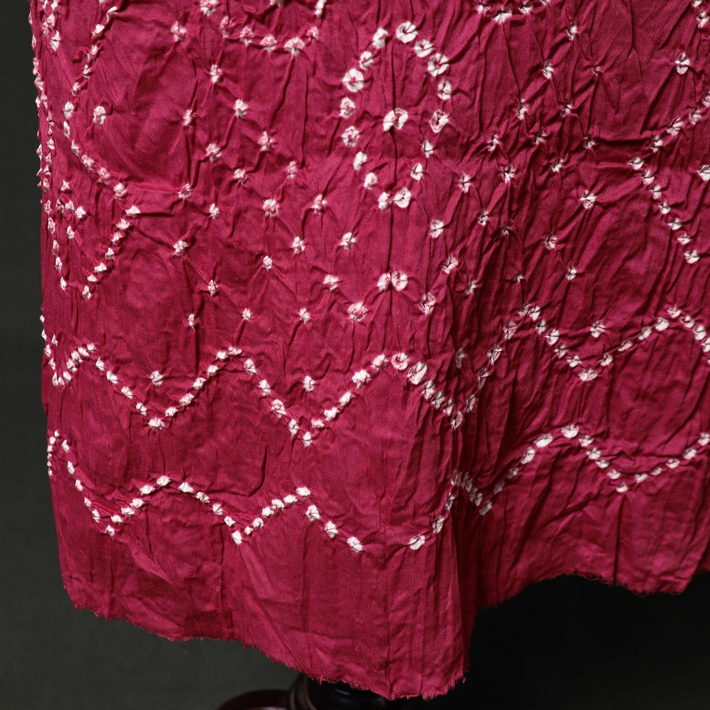 Kutch tie-dye satin cotton bandhani 3pc unstitched dress