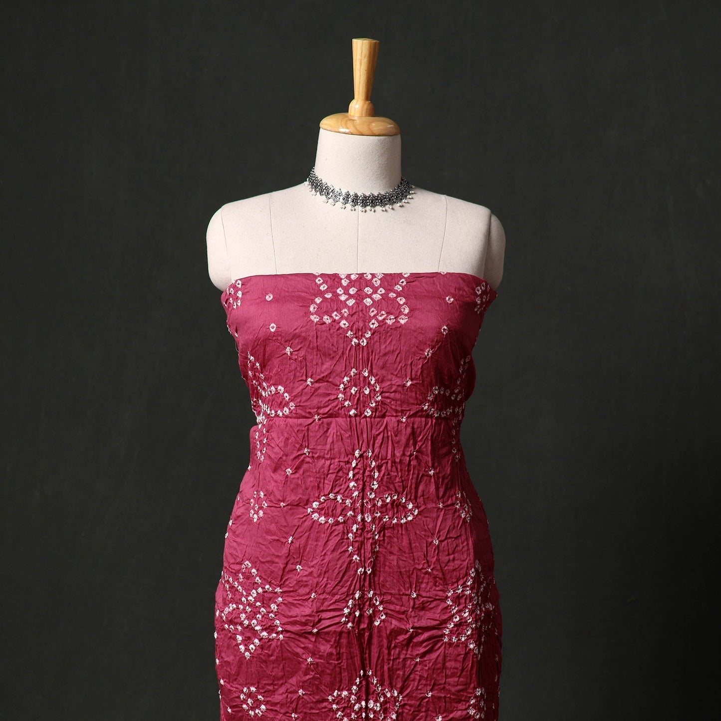 Kutch tie-dye satin cotton bandhani 3pc unstitched dress